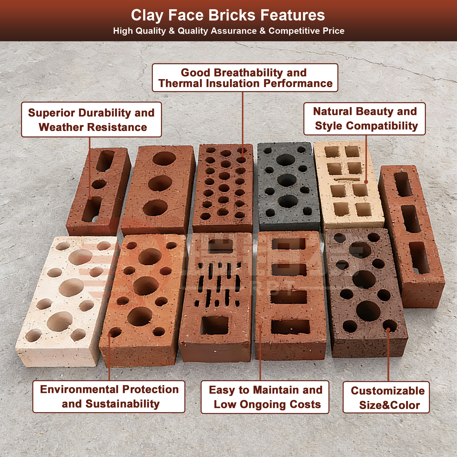 clay brick wall decor ceramic bricks indoor outdoor sintered hollow
