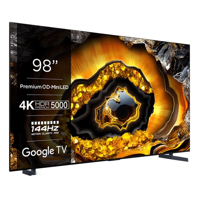 High-Tech 144hz VRR Gaming TV 98 Inch QLED 4K UHD Google Android Assistant HDR 5000 Nits USB/WiFi6 Black CE Certified
