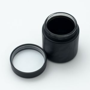 Cannacoast Custom Black Opal Round <b>Glass</b> Jar with Plastic Cap Child Resistant Storage <b>Container</b> for Herb Flower Child - Product Image 2