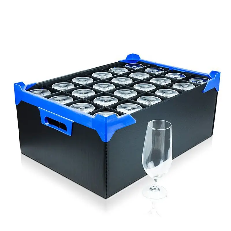 Özel şarap GlasssPacking kutusu Corflute Correx kutusu bölücüler plastik Coroplast 8 / 12 / 28 paketleri