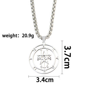 สร้อยคอสแตนเลสสตีลลายตราแอสตารอธ ซิกิล โกเอเทีย ตราซามาน ตราปีศาจ ตราซาตาน ตราซาตานิก ป้ายติดเสื้อ เครื่องประดับ สร้อยคอผู้หญิง - Product Image 6