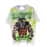 T-shirts décontractés pour hommes en coton 100% de haute qualité, nouveau style 2026, streetwear Y2K, avec lettres crochetées et gaufrées, col en V, coupe classique