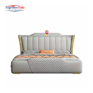 Lit en cuir moderne minimaliste de taille Queen avec rangement, design durable et écologique, options de couleur personnalisées, best-seller - Product Image 4
