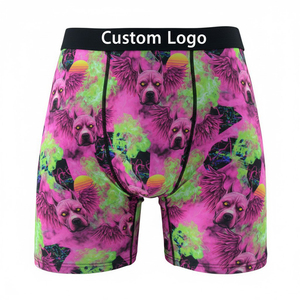 Ropa Interior Masculina para Amantes de los Perros, Calzoncillos <span class=keywords><strong>Boxer</strong></span> con Estampado de Pitbull Alado Rosa, Suaves, de Alta Elasticidad, Transpirables, Talla Grande - Product Image 2