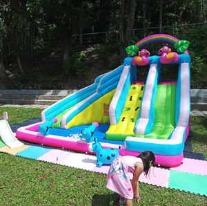 Outdoor Kid 'S Spelen Nylon Opblaasbare Trampoline Springen Kasteel Bounce Huis Combo Met Zwembad Glijbaan Te Koop - Product Image 2