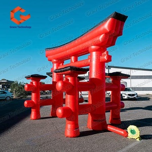 Porte de temple japonaise gonflable rouge de forme personnalisée Décoration de sanctuaire Porte de torii gonflable pour la publicité extérieure Gonflables - Product Image 3