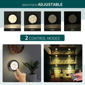 Diseño moderno AA <span class=keywords><strong>Luces</strong></span> de disco LED que funcionan con <span class=keywords><strong>pilas</strong></span> Control remoto inalámbrico Paquete de 3 para iluminación de gabinete de mostrador de cocina - Product Image 3