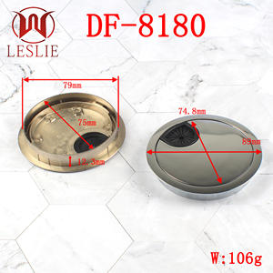 כיסוי חור לשולחן מחשב מסגסוגת אבץ עגולה, כיסוי חור לשולחן משרדי, כיסוי חור לשולחן <span class=keywords><strong>3</strong></span> אינץ', מעבר כבלים לשולחן - Product Image 3