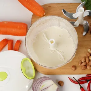 Mini picadora de alimentos Manual, herramienta de cocina multifuncional para carne y verduras, cortador de cebolla y ajo con herramientas de procesamiento de alimentos