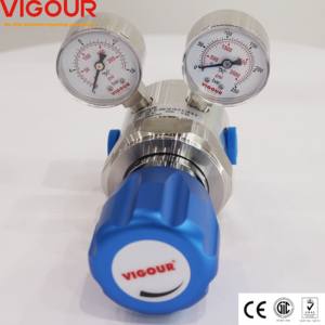 Regolatore di Pressione Cilindrico a Sei Porte ad Alto Flusso VIGOUR SS316L 300 Bar per Propano GPL Elio Argon Azoto NPT - Product Image 3