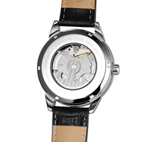 Montre automatique pour homme en cuir véritable, résistante à l'eau, avec phases lunaires, de luxe et sportive
