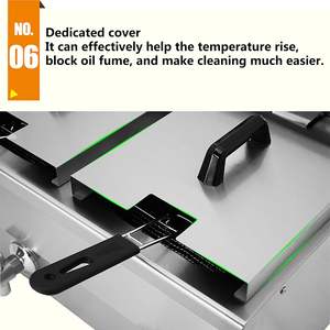 商用ダブルディープフライヤー10 + 10L電気フライヤー温度制御および取り外し可能なオイル容器ステンレス鋼バスケット付き - Product Image 6