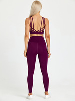 Couleur néon Logo personnalisé Sports chauds ensemble de costumes de sport femmes Fitness entraînement 2 pièces ensemble Gym Yoga vêtements