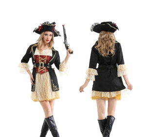 Boutique personalizada de moda <span class=keywords><strong>y</strong></span> hermosa mujer pirata Halloween Cosplay adulto vestido de fiesta de lujo - Product Image 6