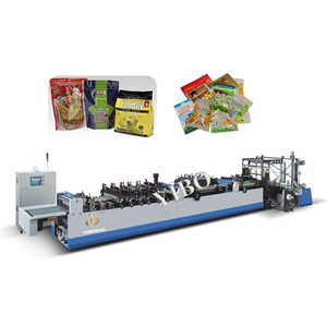 Máquina de fabricación de bolsas de pie con sellado de tres lados completamente automática BOPP PE PET papel sellado automático máquina de bolsas con cremallera para alimentos - Product Image 3