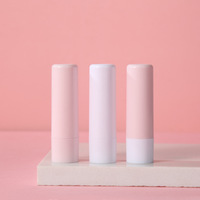 Nouveau produit : Tube de rouge à lèvres cylindrique 4,5g, emballage DIY pour baume à lèvres, conteneur cosmétique en plastique ABS blanc et rose avec décalcomanie, 100 pièces