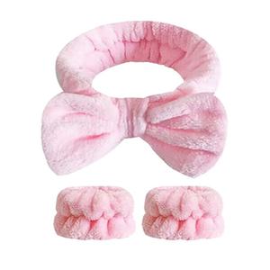 Vente en gros <span class=keywords><strong>bandeau</strong></span> en flanelle blanche simple <span class=keywords><strong>bandeau</strong></span> de <span class=keywords><strong>cheveux</strong></span> de maquillage pour filles sous la forme d'un bracelet de lavage de visage d'arc - Product Image 3