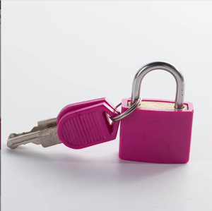 Fábrica de Feihuan, cubierta impermeable de plástico ABS de 23mm, candado de latón pequeño colorido con desbloqueo de 2 llaves, equipaje de llave barato - Product Image 6