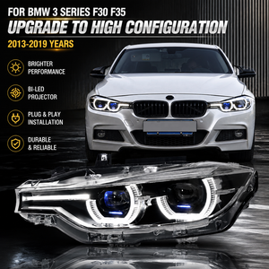 Pour <span class=keywords><strong>BMW</strong></span> Série 3 F30 F31 F35 F80 2013-2015, phare avant LED de type Spoon avec double lentille de projecteur, Plug & Play, étanche, mise à niveau - Product Image 2