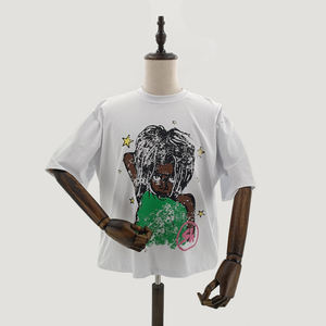 T-shirt d'été en coton épais pour hommes, T-shirt vierge personnalisé à manches courtes et à épaules tombantes. - Product Image 5