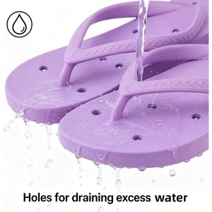 Chanclas YoveGxlthrea con Soporte de Arco y Agujeros para Playa, Piscina, Baño, Gimnasio, Suela de EVA para Mujer, Color Sólido, Punta Abierta - Product Image 3