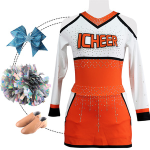 Uniformes de pom-pom girl en strass avec uniforme de haute qualité pour les pom-pom girls - Product Image 1