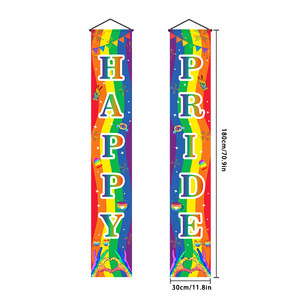 Bannière <span class=keywords><strong>de</strong></span> porche Happy Pride 70,9x11,8 pouces, Panneau <span class=keywords><strong>de</strong></span> porche arc-en-ciel LGBTQ, Toile <span class=keywords><strong>de</strong></span> fond pour photomaton <span class=keywords><strong>de</strong></span> <span class=keywords><strong>la</strong></span> Journée <span class=keywords><strong>de</strong></span> <span class=keywords><strong>la</strong></span> fierté pour décorations extérieures - Product Image 4