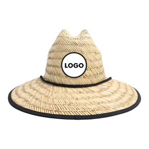 Wholesale Beach Lifeguard Straw <b>Hat</b> Custom Bottom Print Natural Straw <b>Hat</b> <b>Summer</b> Sunshade Sombrero Straw Beach <b>Hat</b> for Outdoor - Product Image 1