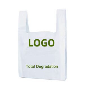 Bolsa de Plástico Compostable y Biodegradable de Almidón de Maíz, con Asa de HDPE, Impresión de Logotipo Personalizado, para Camisetas y Comestibles - Product Image 1