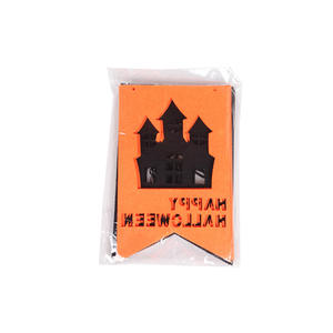 Bandera de <span class=keywords><strong>burla</strong></span> no tejida de Halloween, decoración de escena de Ambiente y suministros de arreglo, banderines de calabaza - Product Image 3