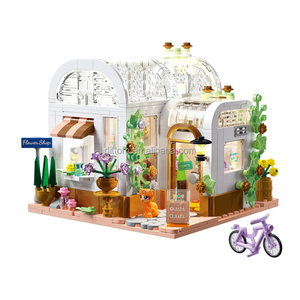 Forange FC8515 tienda de flores bloques de construcción techo abierto ciudad Steets casa DIY montaje con luces - Product Image 4