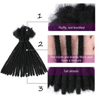 AliLeader Vente en Gros Mèches Rasta Colorées Naturelles Noires 100% Cheveux Humains Crochet 8-20 Pouces Extensions de Locks Afro Kinky