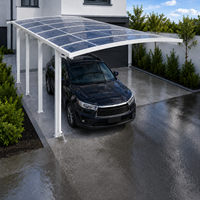 Abri de voiture double en aluminium et polycarbonate sur mesure OEM, résistant à la neige et au vent, avec toit incurvé pour projets résidentiels