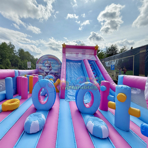 Kids outdoor party jumping bounce house commercial bouncy castle with slide giant inflatable unicorn <b>kingdom</b> playground - Product Image 3