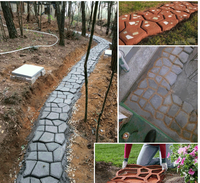 Moule de pavage en plastique décoratif d'extérieur pour bricolage, moule aléatoire pour blocs de pavés en pierre, moule pour allées de jardin, moule à pavés en béton