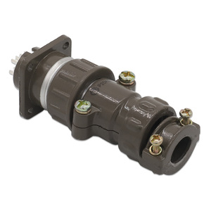 P20K3Q P20J3A 3 Pin Straight Mount Connector Female Socket Gray Black Bakelite Shell Copper Contact - Product Image 1