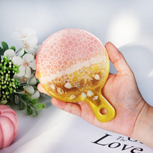 Tự làm nhỏ giọt keo khuôn xử lý khay khuôn rõ ràng Silicone Nhựa trái cây khay Coaster với xử lý xử lý - Product Image 4