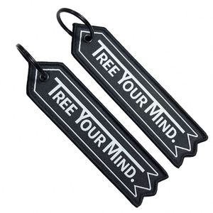 <b>Custom</b> Double Sided Merrow Woven Keychain Embroidered Keyrings Keytags for <b>Key</b> Holder Usage Scenarios - Product Image 4
