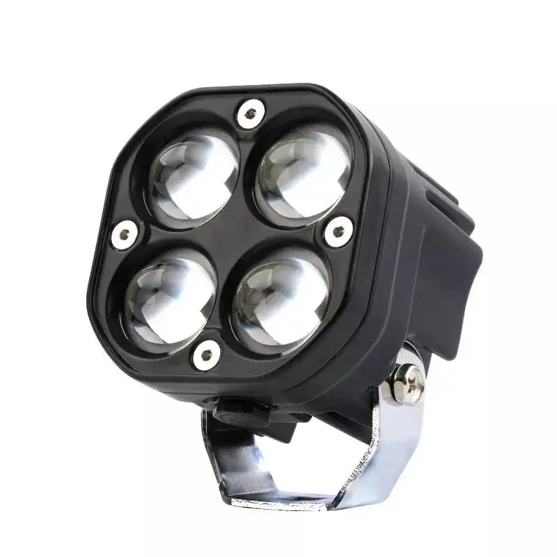 3 אינץ 40W כפול צבע Led אופנוע פנס לבן צהוב Led עבודת אור ערפל מנורת עבור Moto קטנועים טרקטורונים UAZ רכב משאית סירת SUV