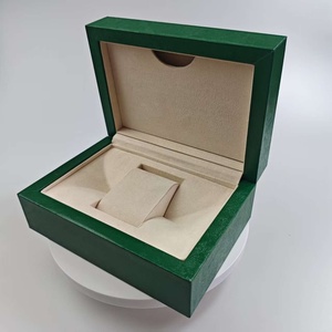 Caja de Reloj de Madera Verde de Lujo con Forro de Cuero, Diseño Rectangular a Prueba de Polvo, 600g de Peso, Incluye Papeles - Product Image 4