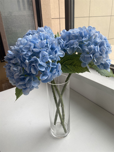 Di alta qualità <span class=keywords><strong>ortensia</strong></span> fiore artificiale in lattice fiori matrimonio grandi petali 196 vero tocco blu <span class=keywords><strong>ortensia</strong></span> per la decorazione domestica - Product Image 5