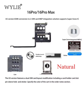 Solution d'intégration E-sim vers carte 2-SiM pour iPhone toutes séries, compatible Ultra Wylie version US - Product Image 1