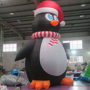 <span class=keywords><strong>Pingouin</strong></span> de Noël géant <span class=keywords><strong>gonflable</strong></span> personnalisé de 8 m (26 pieds) de haut avec chapeau pour la décoration extérieure de Noël - Product Image 4