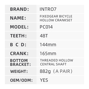 ชุดจานหมุน Intro7ความเร็วเดียวแบบฟิ้น Pc014อะไหล่จักรยานเฟืองล้อแบบกลวง - Product Image 4
