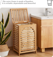 Panier à linge pliable biodégradable en bambou grande capacité, sac à linge pliable pour la maison