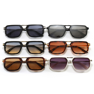 Lunettes de soleil Superhot Eyewear 49061 Fashion 2026, style rétro rectangulaire, double pont, pilote, dessus plat - Product Image 5