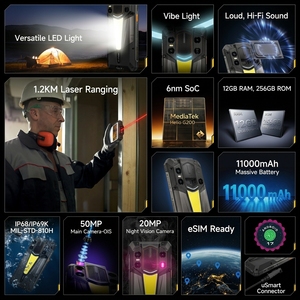 Ulefone Armor 35 Pro Smartphone Robusto Impermeabile con Telemetro Laser 1.2KM, Android 17, Luce SOS e Fotocamera con Visione Notturna - Product Image 2