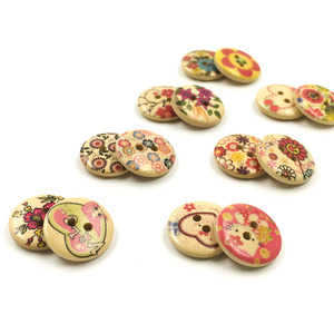 ขายส่งสีสันดอกไม้พิมพ์<span class=keywords><strong>2</strong></span>หลุมปุ่มไม้ที่กำหนดเอง - Product Image 5