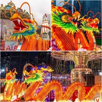 Lanterne Dragon chinois Chine LED Danse du dragon Accessoire de performance Costume de dessin animé Fête du printemps Danses du dragon et du lion