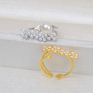 Anneau ouvert en argent S925, accessoires de bricolage, plateau vide réglable pour 4 à 6 perles, apprêts de bijoux pour femme, produit semi-fini 265 - Product Image 2